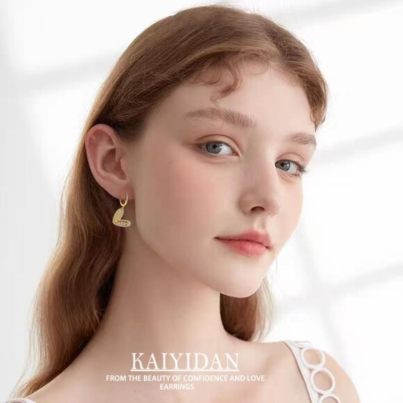 Heart Huggie CZ Hoops Statement Vintage Long Summer Earring for Women Jewelry - Picture 5 of 9